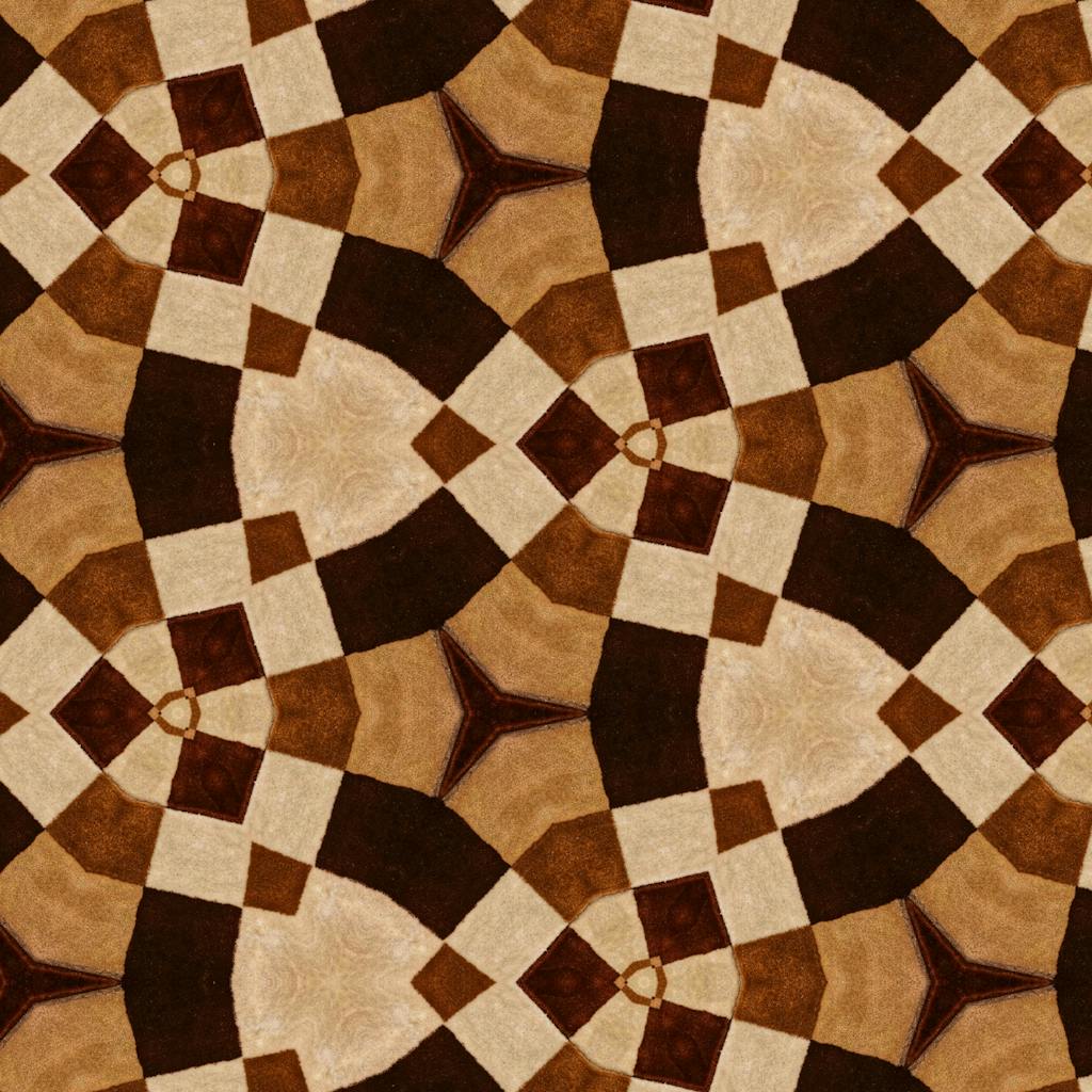 Intricate geometric pattern art with earthy brown tones, ideal for modern decor.
